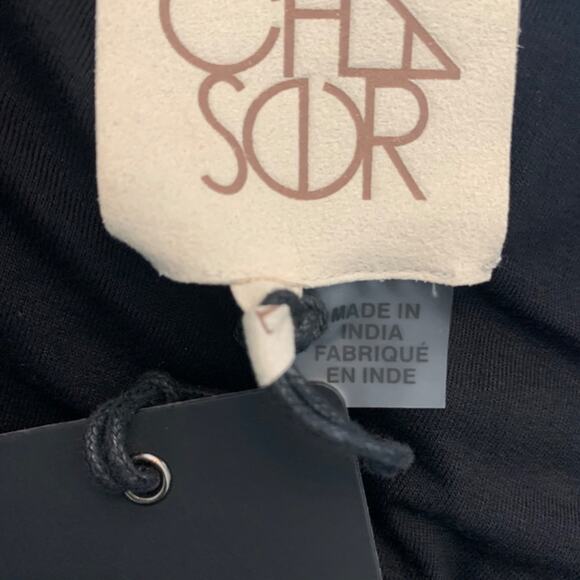 New Chaser sequin skirt midi stretch black side slit ruched Swiftie party goth - Picture 10 of 16